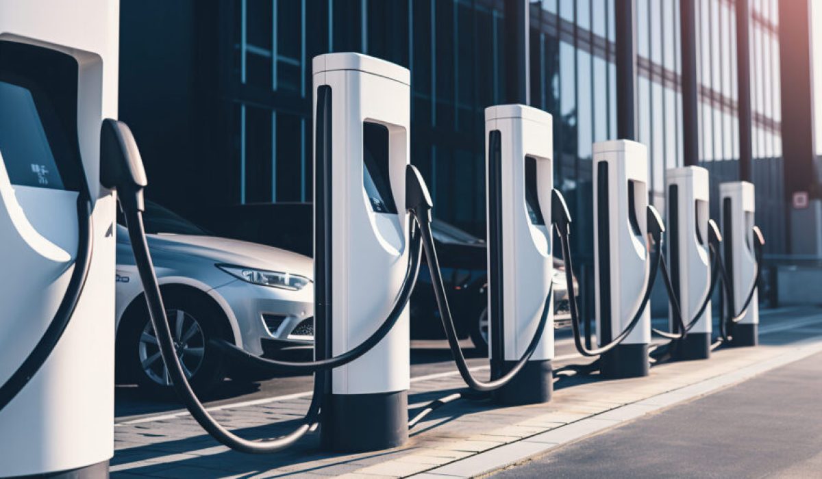 Fast charging station for businesses, illustrating the benefits of EV chargers.